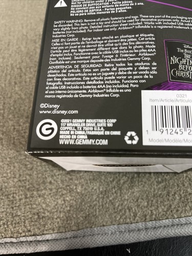 Gemmy Disney Tabletop Nightmare Before Christmas Airblown Jack Skellington W/box - Picture 10 of 13