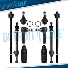 10pc Front Sway Bars Ball Joints Tie Rod Ends Boots for 2013-18 Ram 1500 Classic