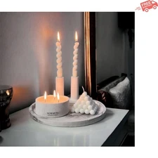 Scandinavian Style 29cm Round Concrete Tray for Candles, Jewelry, and Planters