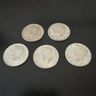 Lot of 5 1964 Kennedy Silver Half Dollars - 90% Silver