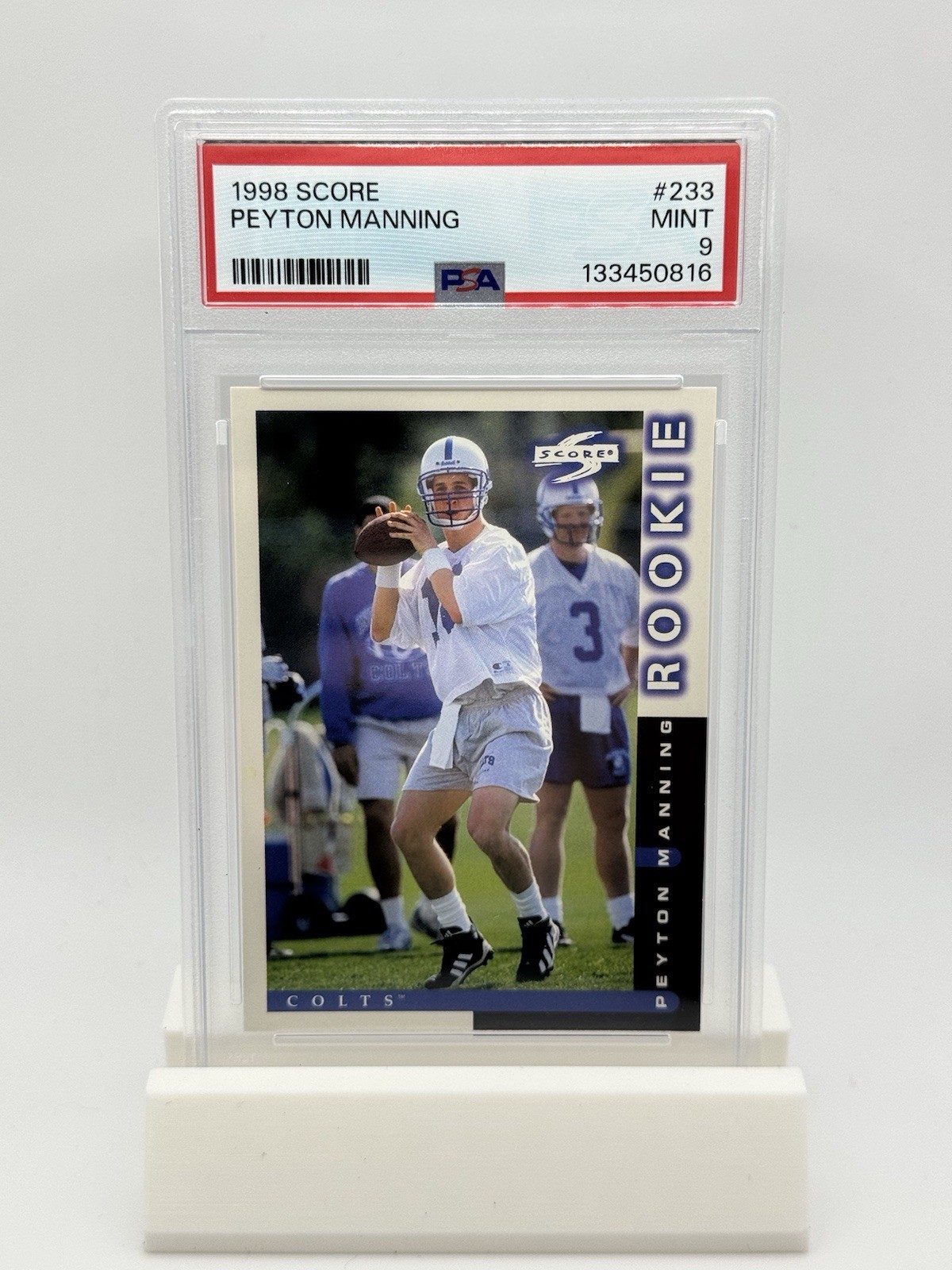 1998 Score Peyton Manning Rookie Card #233 PSA 9 HOF Colts