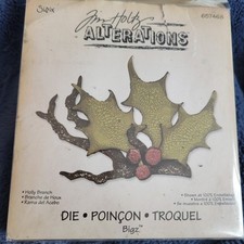 Sizzix Tim Holtz Alterations Bigz. Holly Branch Christmas Die -657468 Retired