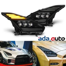 Fit 2009-2025 Nissan GT-R NOVA-Series LED Projector Headlights Alpha-Black
