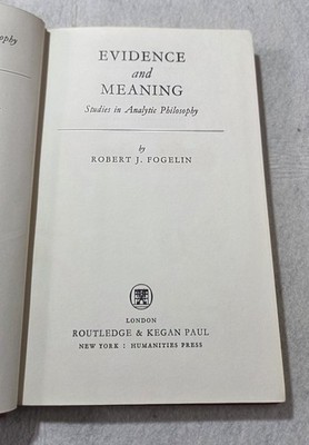Evidenz und Bedeutung - Studium der analytischen Philosophie
