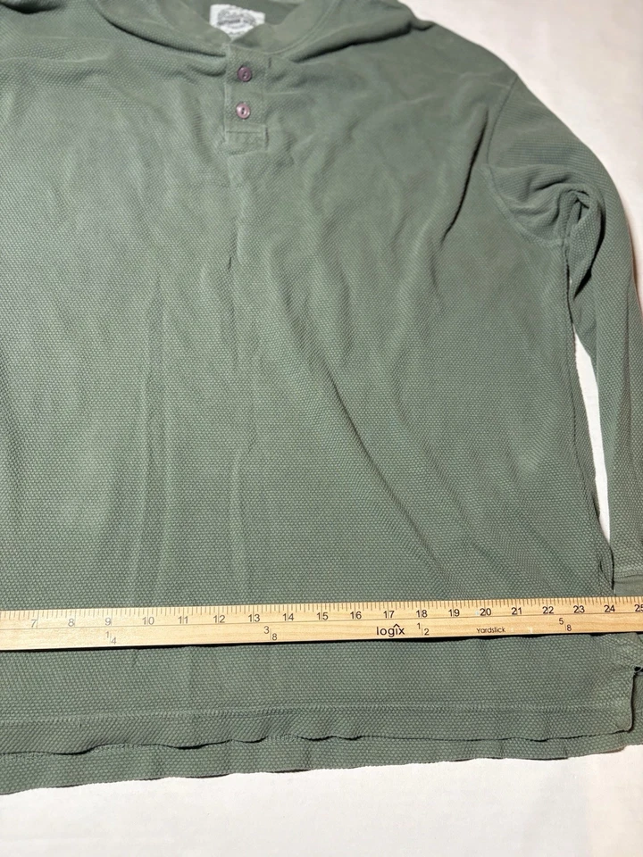 Vintage Cabelas Outdoor Gear Men’s XL Green 1/4 Button Thermal Long Sleeve Shirt - Image 4 of 4