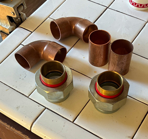 Copper Sweat Fittings Lot 1 1/2 in CxC (Sweat x Sweat) 90ยฐ Elbow Couplings