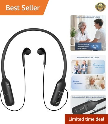 Rechargeable Neckband Hearing Amplifier for Conversation or TV Watching, Digi...