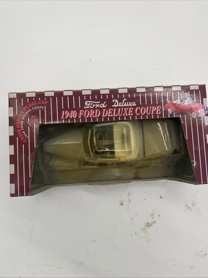 Gearbox 1940 Ford Deluxe Coupe Convertible Pedal Car Bank Diecast NIB Beige - Image 2 of 4