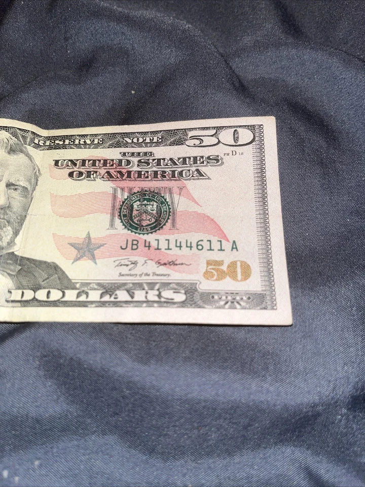 $50 bill 2009 series trinary JB 41144611A - Image 2 of 4