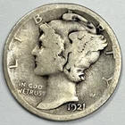 1921-D Mercury Dime 90% Silver 10c Denver Ten Cent US Coin - KEY DATE!