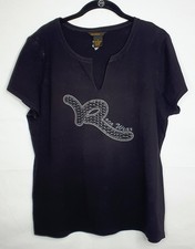 Rocawear T-shirt Womens 1X Blk Cotton Blend S...
