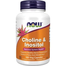 NOW Foods Choline & Inositol 100 Veg Caps