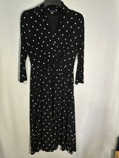 Tommy Hilfiger Black & White Geometric Print Faux Wrap Dress Size 4 Stretch