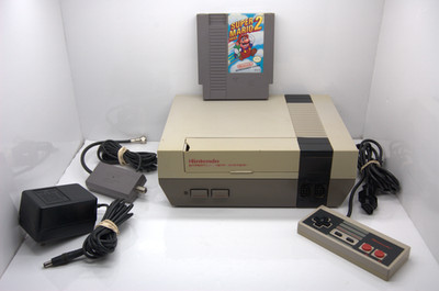 Nintendo NES Original Console Bundle OEM Controller Cables Mario Bros 2 Tested