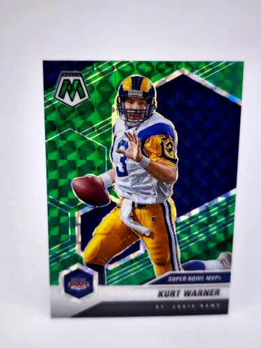 Kurt Warner GREEN MOSAIC Super Bowl MVPs 2021 Panini Mosaic NFL St. Louis Rams