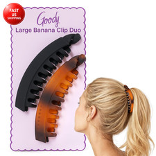 Large Banana Clip Set, Stylish, Secure No Crease Hair Clips with Slideproof Hold