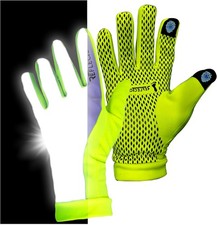 ReflecToes Reflective Winter Running Gloves - Touch Screen Large, Yellow