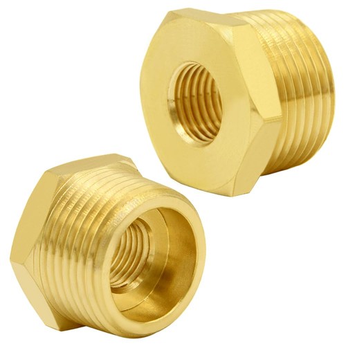 Brass Reducer Hex Bushing Reducing Pipe Fitting 3/4" NPT Male x 1/4" NPT Female.