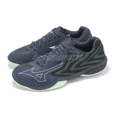 Mizuno Wave Claw EL 2 Super Wide Navy Green Men Badminton Shoes 71GA2584-65