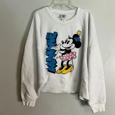 Vintage Minnie Mouse Disney Sweatshirt Crewneck White Made Usa Cartoon 80s