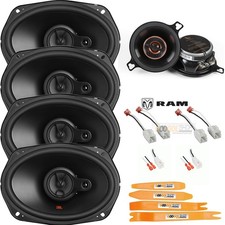 JBL 560W 6x9" Front & Rear Door Speakers & REF307F Dash for 2009-2023 Dodge RAM
