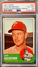 1963 Topps #341 Jack Baldschun White Slash/Insert Photo PSA 4.5 VG-EX+