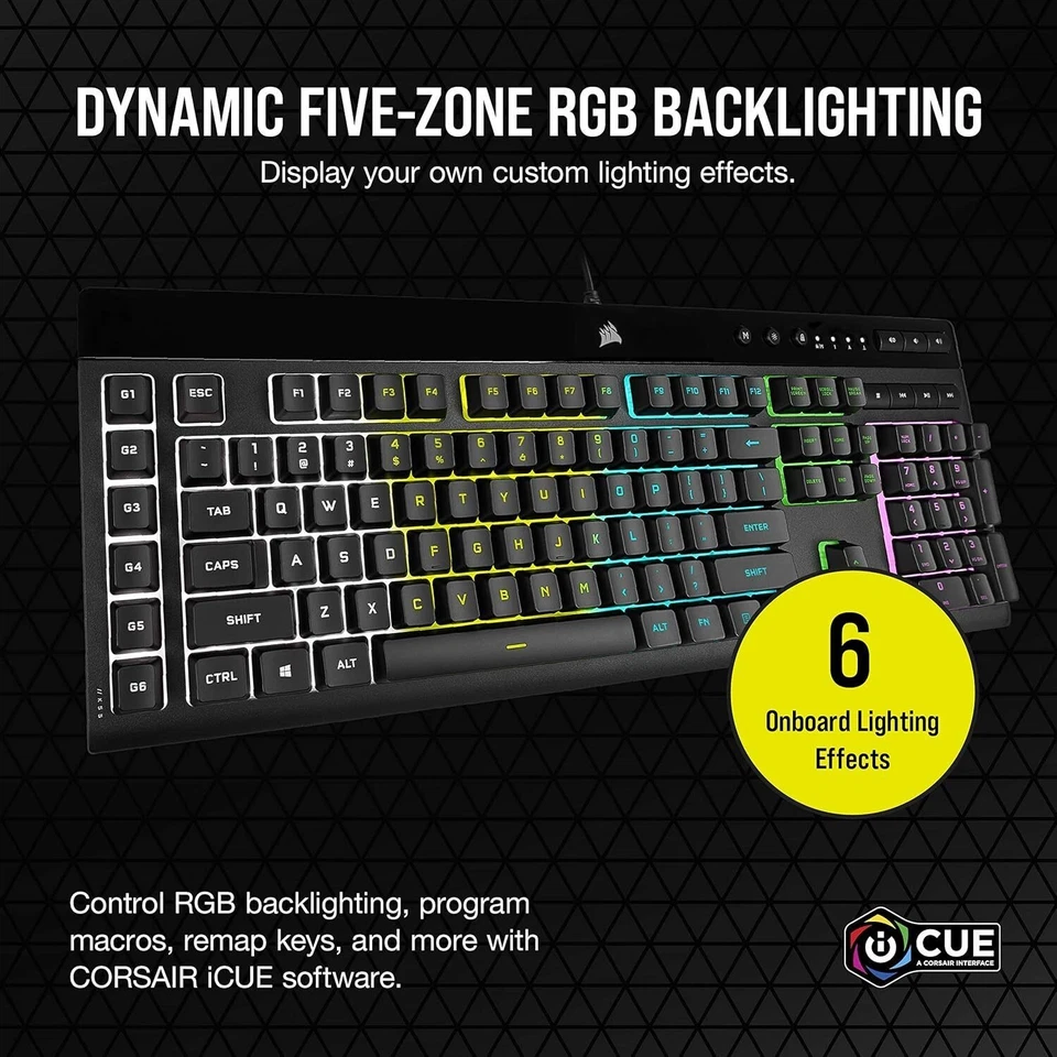 CORSAIR K55 RGB PRO-Dynamic RGB Backlighting - Six Macro Keys - French Layout - Image 3 of 4