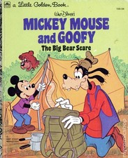Mickey Mouse and Goofy The Big Bear Scare HC A Little Golden Book #1-REP VG 1978