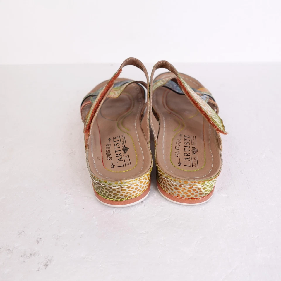Spring Step L'Artiste Sandals Womens Size 6.5 Caiman Hand Painted 16342-2003 - Image 4 of 4