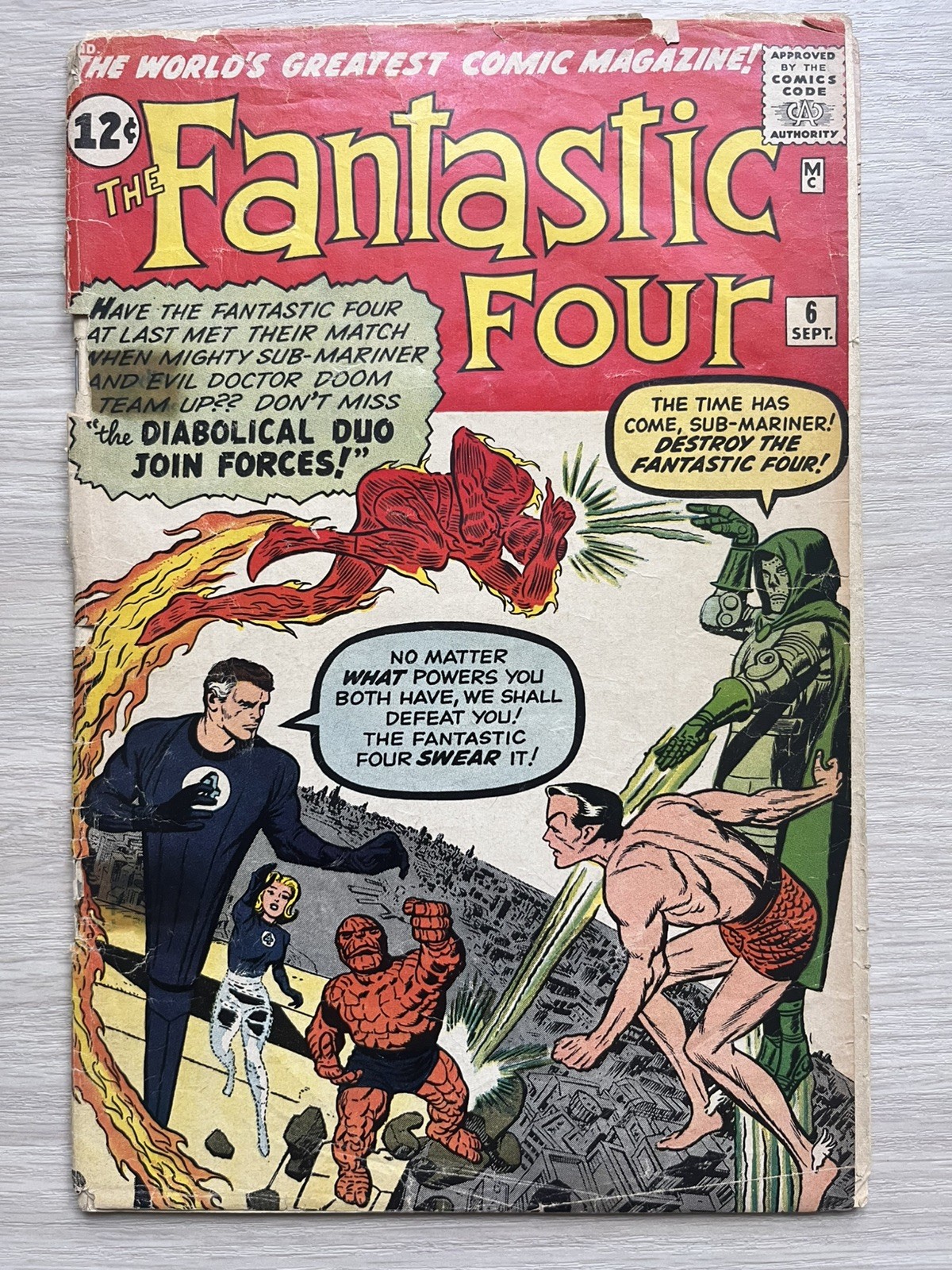 Fantastic Four #6 (1962) PR/FR 2nd Dr. Doom / 1st Villain team up!