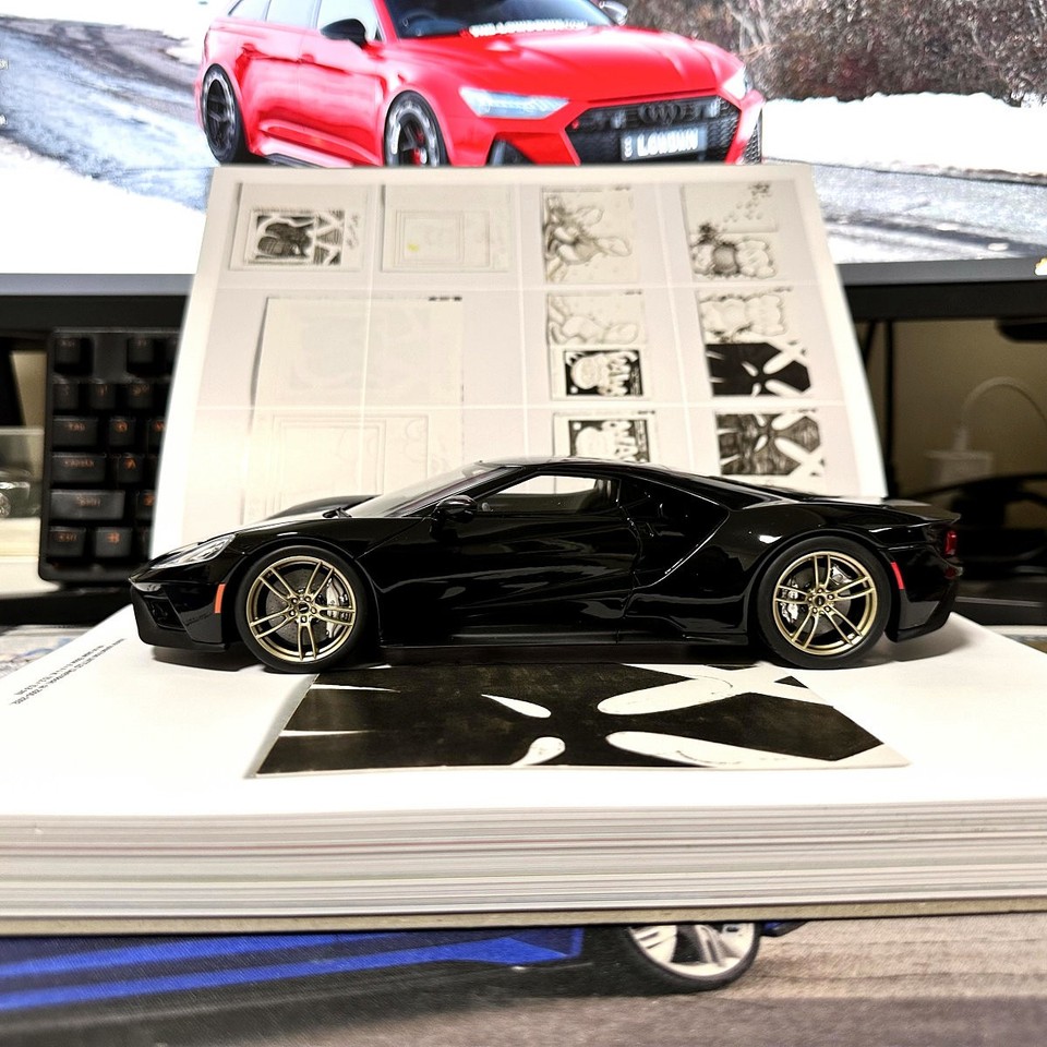 GT Spirit 1:18 Ford GT Ford Black White Stripe US Special Resin Car ...