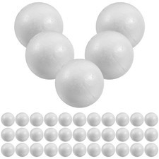 50 Pcs White Solid Polystyrene Balls 5 cm Round Spheres for Ornament