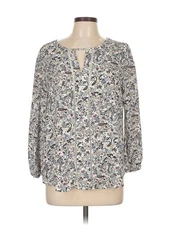 Collective Concepts Women Ivory Long Sleeve Blouse L