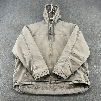 Berne Jacket Mens 2XL Beige Grey Full Zip Canvas Sherpa Fleece - Main Image