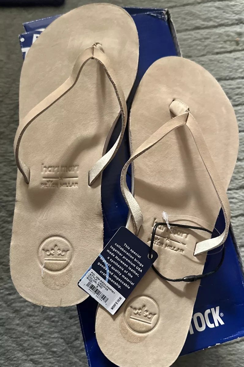 Peter Millar x Hari Mari Flip Flops Sandals Thongs LS20F29 SND Tan Pink Size 9