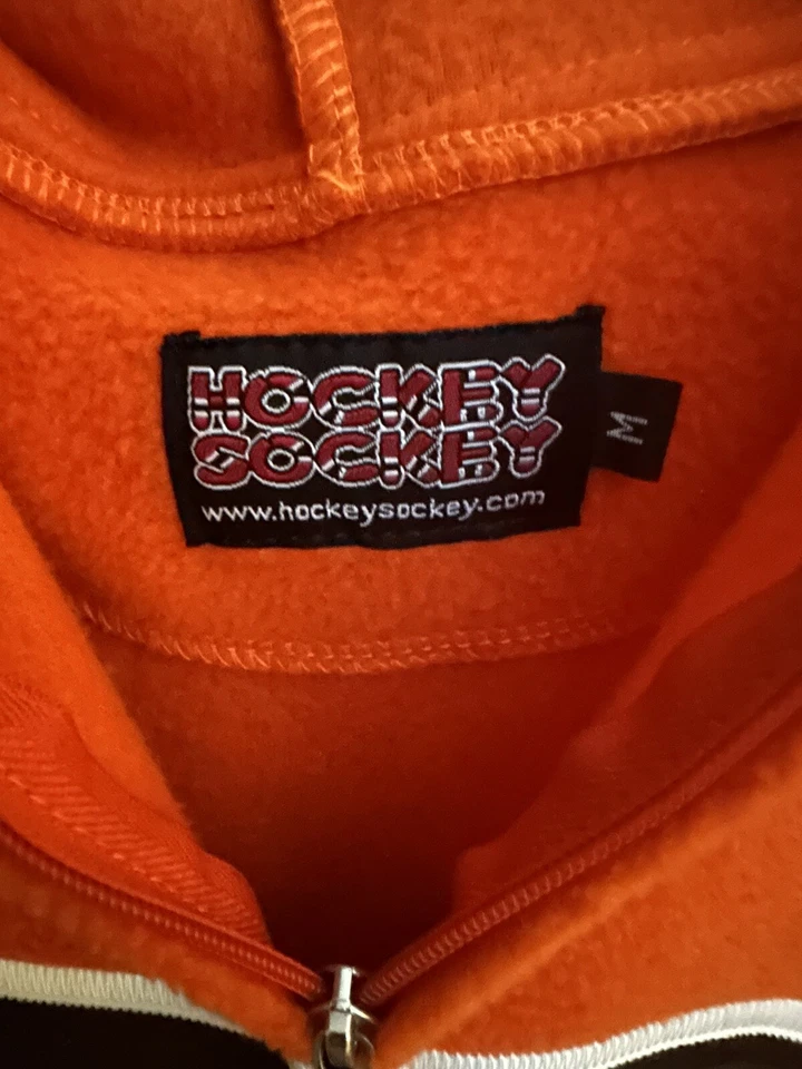 Philadelphia Flyers One Piece Pajamas - Adult Medium  Hoodie Hockey Sockey - Image 2 of 3