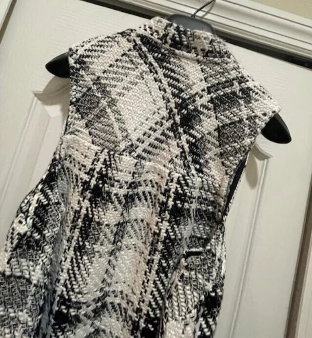 BCBGeneration Long Vest Tweed Black and White w/Pockets-Size S-NWT $128-Fast - Image 4 of 4