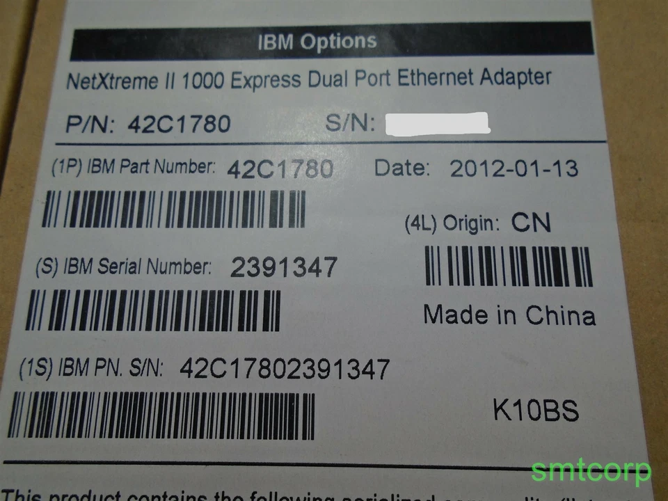 IBM 42C1780 NetXtreme II 1000 Express Dual Port Ethernet Adapter - Image 2 of 3