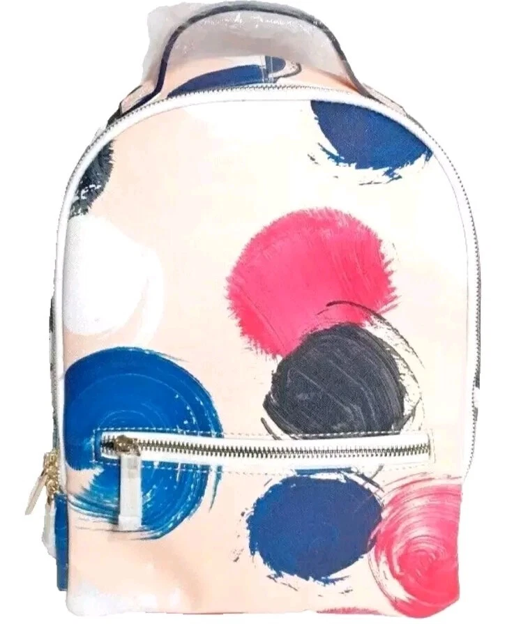 Mochila Neiman Marcus Abstracta Mediana Rubor Melocotón Imitación Cuero Saffiano Nueva con Etiquetas Foto 3 de 4