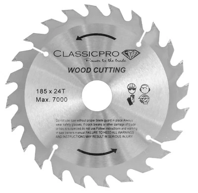 CLASSICPRO TOOLS UK Classicpro 185mm x 30mm Bore + Reducer TCT 24T Circular Saw Blade For Wood!
