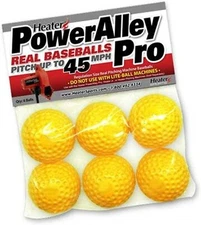 Heater Sports PowerAlley Pro 45 MPH Real Baseballs (Set of 6)