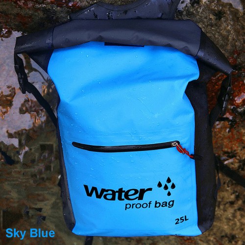 25L Outdoor Wasserdicht Badetasche Rucksack Eimer Trockensack Aufbewahrungstasche Rafting - Bild 13 von 19