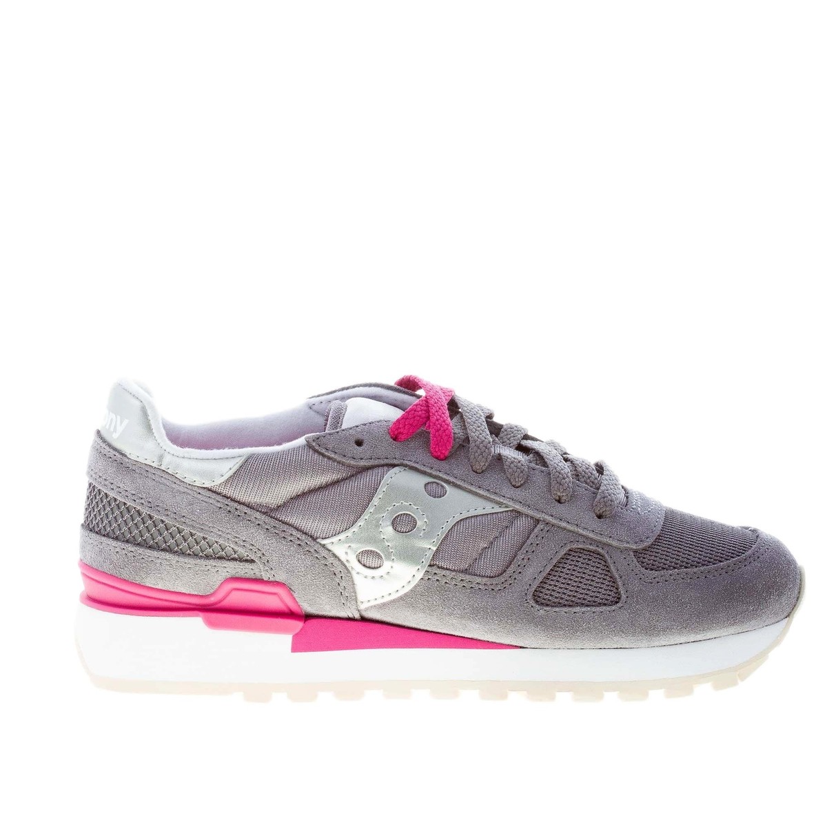 Saucony Shadow Original – Sneaker Donna In Camoscio E Tessuto Grigio Argento S1108-834 - Foto 4