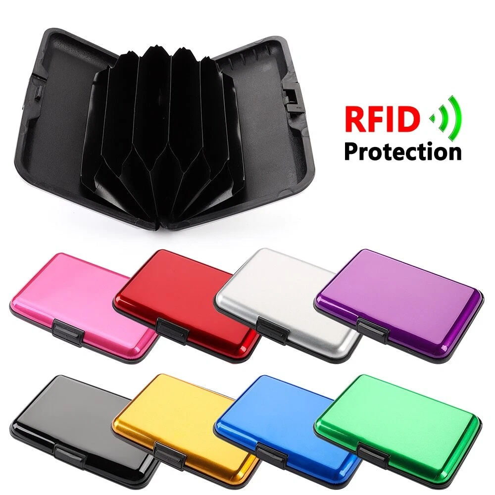 Tarjetero Con Bloqueo RFID Para Hombre y Mujer Billetera De Aluminio y Metal