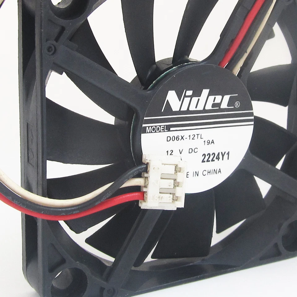 1pc NIDEC D06X-12TL 60x60x10mm 6010 DC12V 0.10A 3pin Connector DC Cooling fan - Image 2 of 4