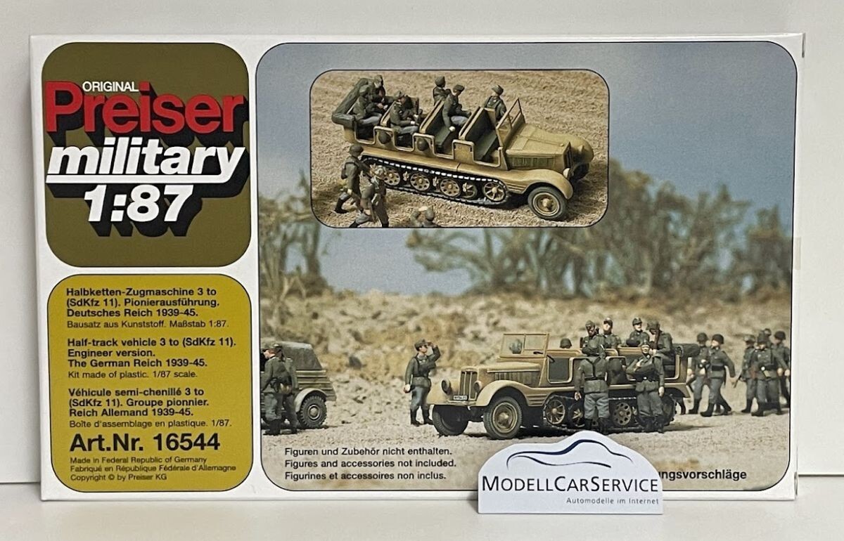 Preiser military 1/87: 16544 Sd.Kfz. 11 Halbketten-Zugm