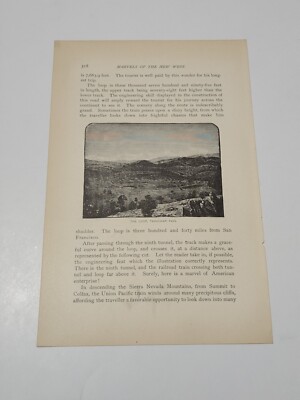 The Loop Tehachapi Pass California c. 1887 Engraving (231)