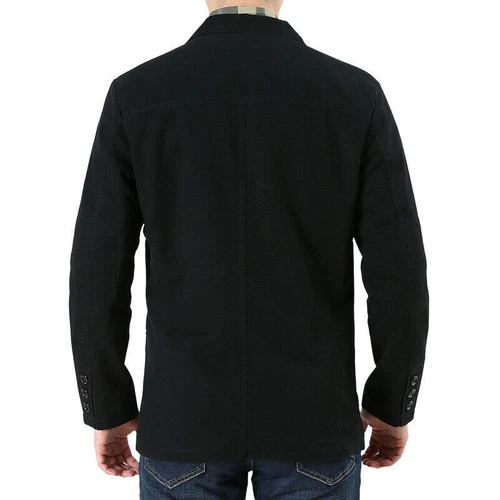 Herren Freizeit Blazer Langarm Jacke Gewaschen Baumwolle Blazer Anzüge Mantel XS-XXL - Bild 19 von 28