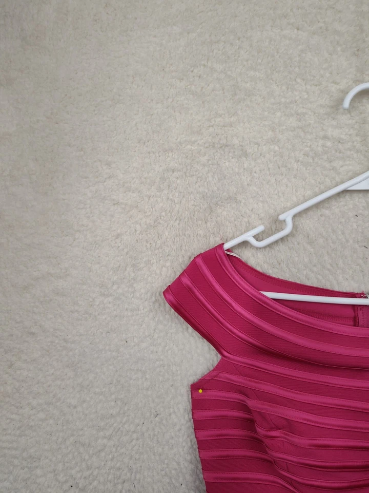 JS Collections Women Top 6 Hot Pink Poly Blend Sleeveless Boat Neck Crop Tank - Image 2 of 4