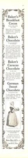 1908 Bakers Chocolate Antique Print Ad Cocoa Colonial Dressed Woman